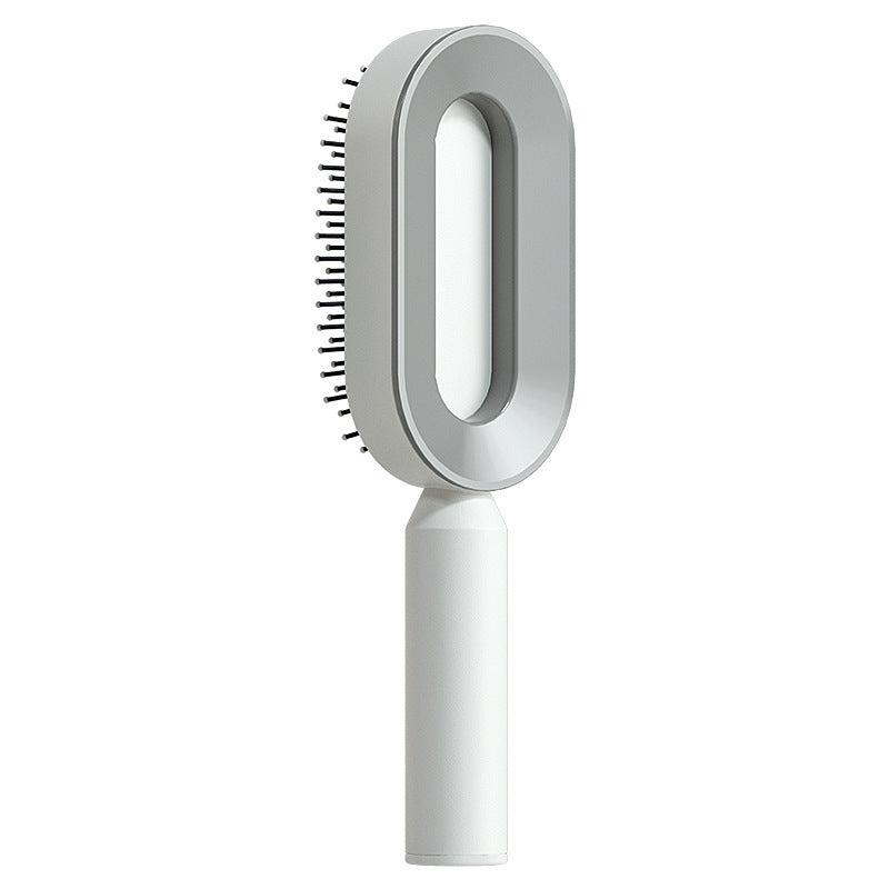 Self cleaning hair brush